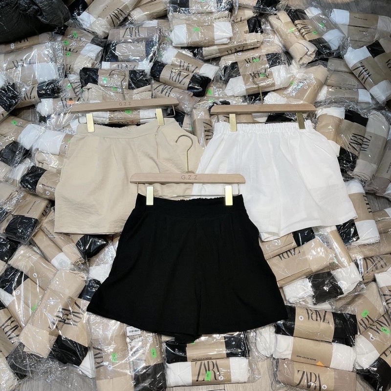 [ Rẻ vô địch ] Combo ba quần đùi đũi za.za ( đen , kem , trắng)